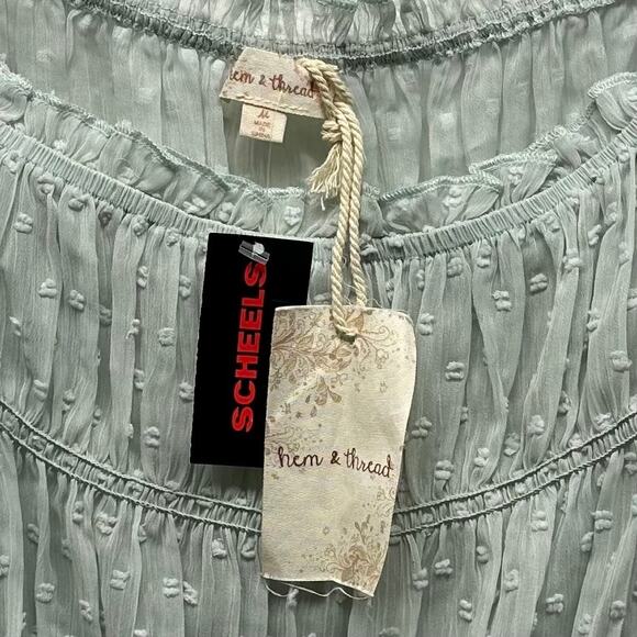 NWT, Hem & Thread Women’s Or Teen’s Mint Top Balloon Sleeves Sz Medium, K647 - Picture 4 of 9